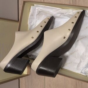 Alohas Lorenzo Leather Mules - Cream, Size 38 (US 7-7.5)